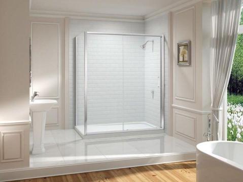 Shower Doors- Chrome and clear glass