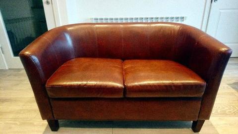 2 Seater leather effect Tub Sofas. In great condition