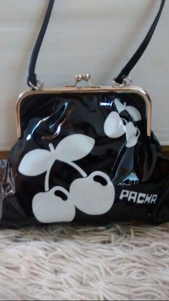 Pacha Cherry Handbag Purse Women New Original Black