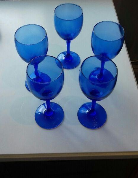 Blue wine glasses