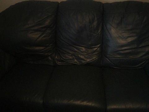 3 seater leather couch preloved
