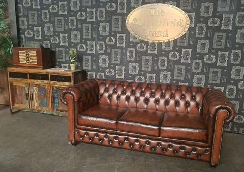 ORIGINAL CHESTERFIELD FURNITURE-REAL LEATHER -HANDMADE