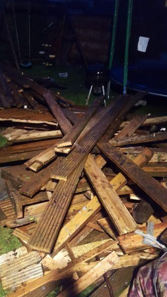 FREE wood - firewood or construction- first come first served - from shed, 2 decks -BURN BABY BURN