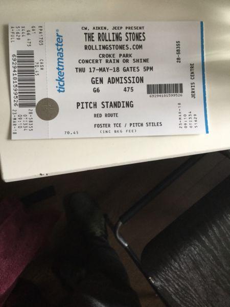 Rolling Stones tickets Croke Park , STANDING , 150 euro each !