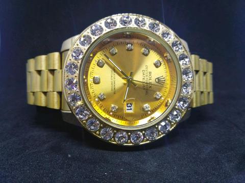 Rolex Datejust gold repIica men's diamonds