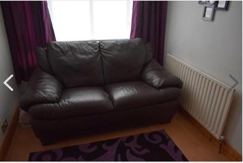 2 X GENUINE LEATHER 2 SEATER COUCHES FOR SALE