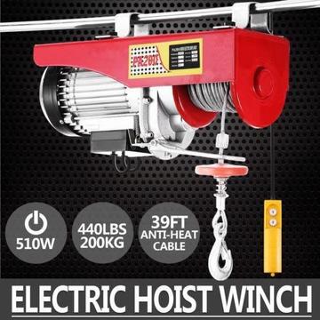 New 200KG 240v Electric Hoist Scaffold Winch Lifting Crane Wire Motor Pulley Engine