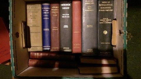 Box Of 14 Old Medical Books V/G Condition