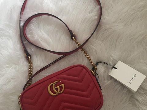 Red Gucci Marmont Mini Bag