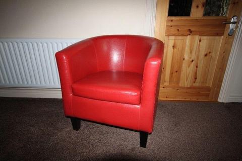 Red tub chair