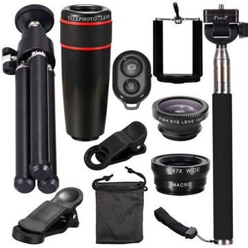 10 in 1 smartphone camera lens cell with clip universal optical telescope kit mobile zoom