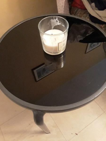 Lovely little coffee table black glass top