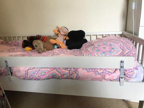 Ikea children's bed, mattress & guard rail - excellent condition - 20EUR - need a quick sale