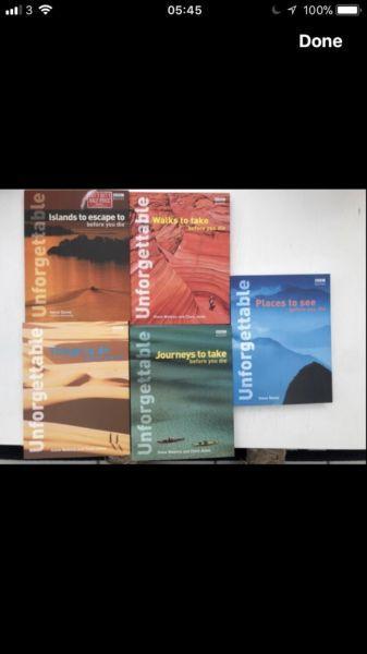Set of 5 travel books for the