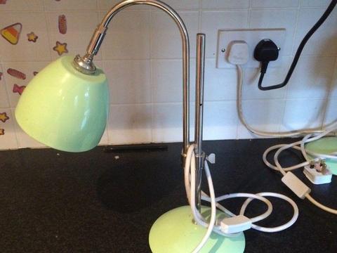 2 matching green Carolyn Donnelly Lamps for sale