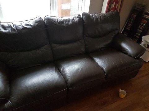 Leather recliner 3 seater