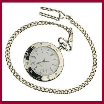 roman numeral pocket watch and chain