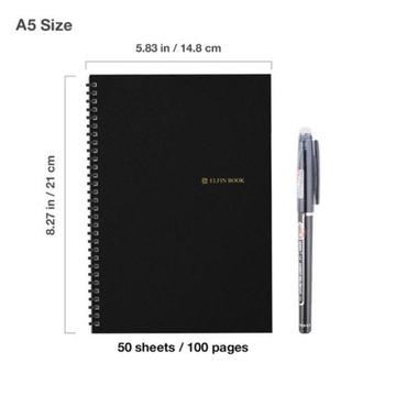 Elfinbook rewritable reusable erasable excutive a5 note book with pen office school stationary