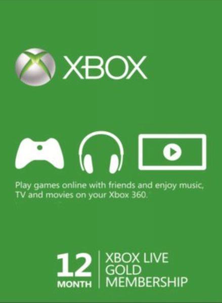 12 month Xbox live gold membership