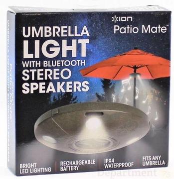Umbrella Light with Bluetooth Stereo Speakers