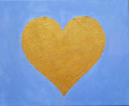 Gold heart painting