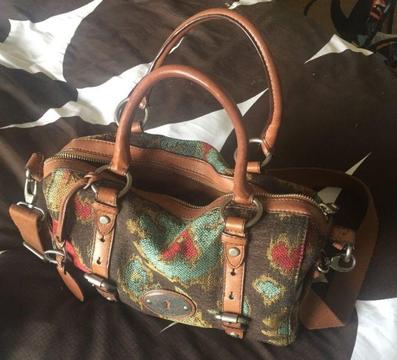 Designer, Fossil, Vintage style tapestry Handbag