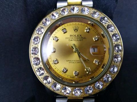 Rolex watch big diamonds