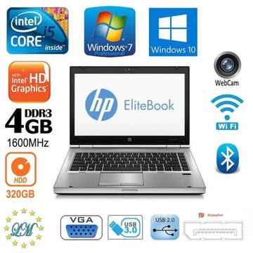 HP EliteBook 8470p Intel i5 4GB DDR3 RAM 320GB HDD USB2.0 USB3.0 Webcam