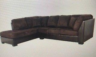 Corner sofa, chocolate brown