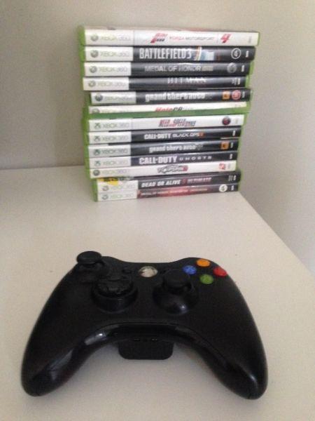 XBOX 360 bundle:lots of games+2 controllers