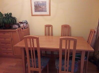 Dining Table and 6 Chairs (Beech)