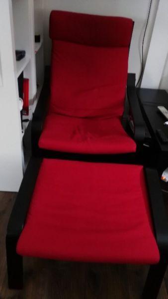 FOR FREE 2 Ikea armchairs with 2 foot stools