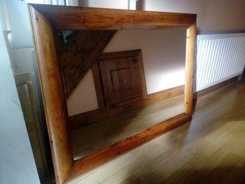 Large Wooden Horizontal Mirror