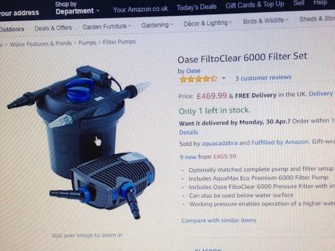Oase filtoclear6000 filter set