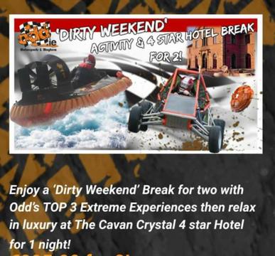 Voucher for 2!!Buggy Racing Hovercraft drifting clay pigeon shooting plus overnight stay in hotel
