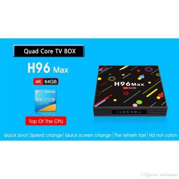 h96 h2 max rk3328 4gb RAM 64gb ROM 5g WIFI Bluetooth 4.0 USB 3.0 Android 7.1 TV box with time