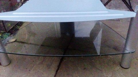 TV table with glass shelf