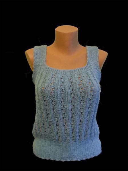 crochet blue vest