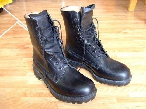 Mens Leather Combat Army Military Boots Size 10