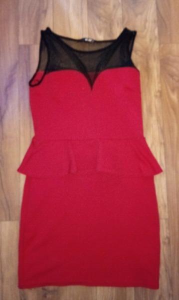 Lovely red black dress never worn size 14