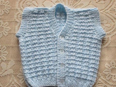 Hand knitted baby Waist Coat