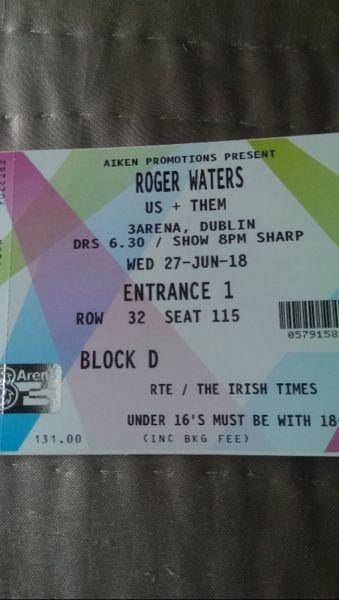 Roger Waters Tickets - 3Arena Dublin - Weds 27th June