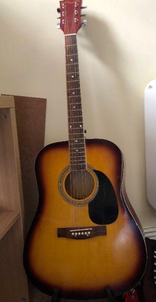 Used Acoustic guitar + guitar stand