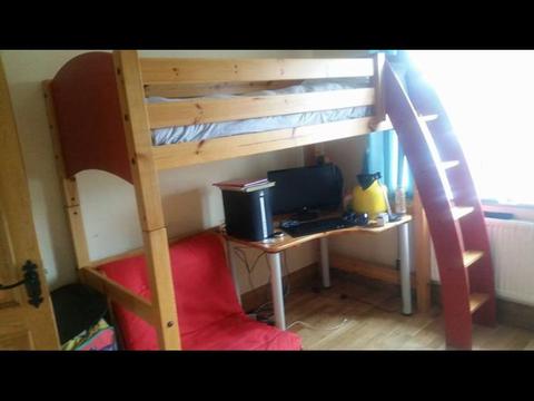 Single bunk bed with futon chair/bed included