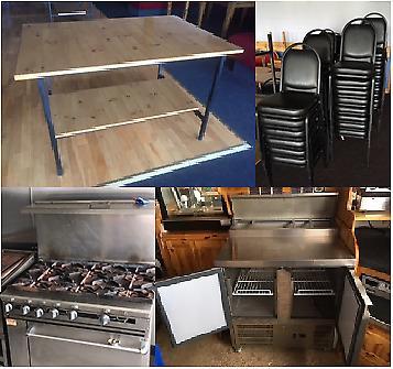 Restaurant Clearance Sale. Tables Chairs Cooking Food Preparation Fttings