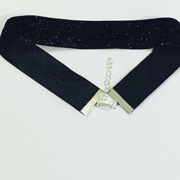 Black Glitter Velvet Choker Necklace