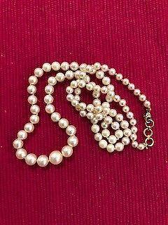 Vintage, cultured pearl and gold necklace