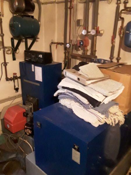 Oil Boiler Central heating system working, boxed spares, going over to biofuel