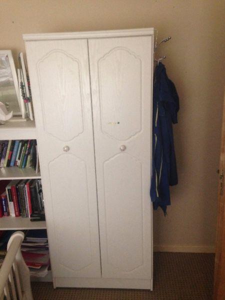 'Single bed sold together with a wardrobe , available now!