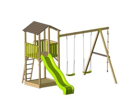 Classic Tower with Swings and Climbing Rope